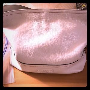 Coach white leather purse